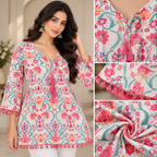 Pink Floral Peplum Top