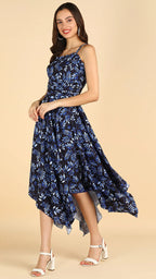 Floral blue dress