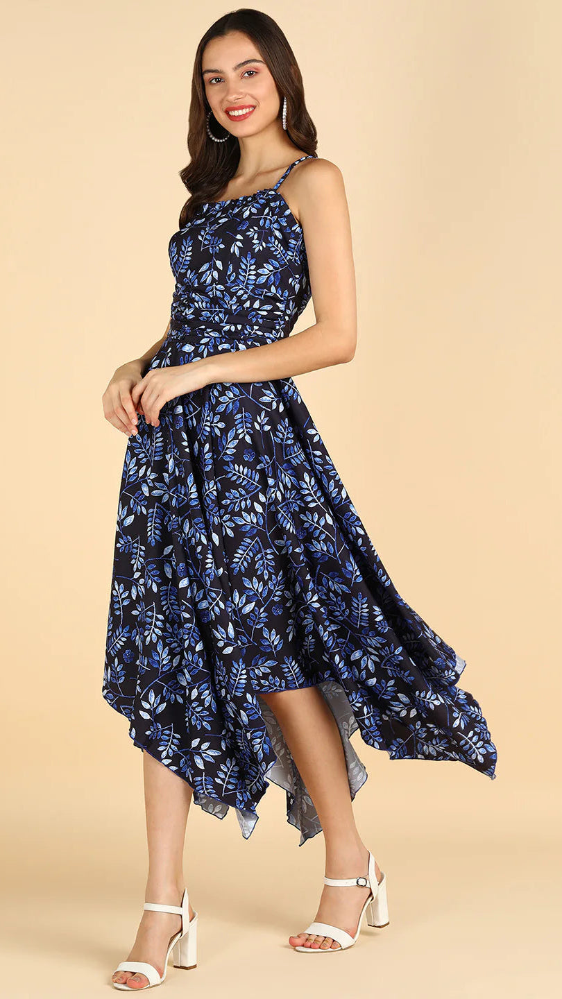 Floral blue dress