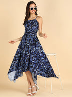 Floral blue dress