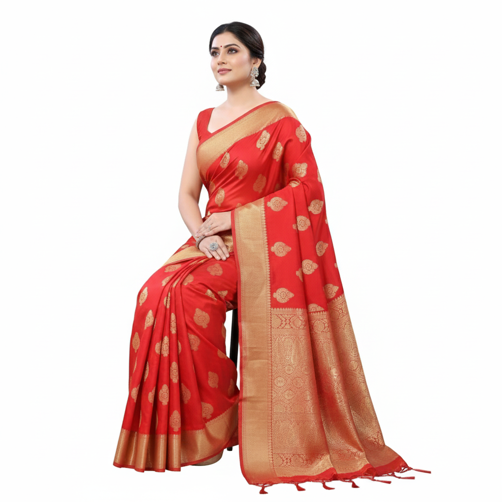 Red Banarasi Silk Saree