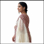 White Linen Printed Saree