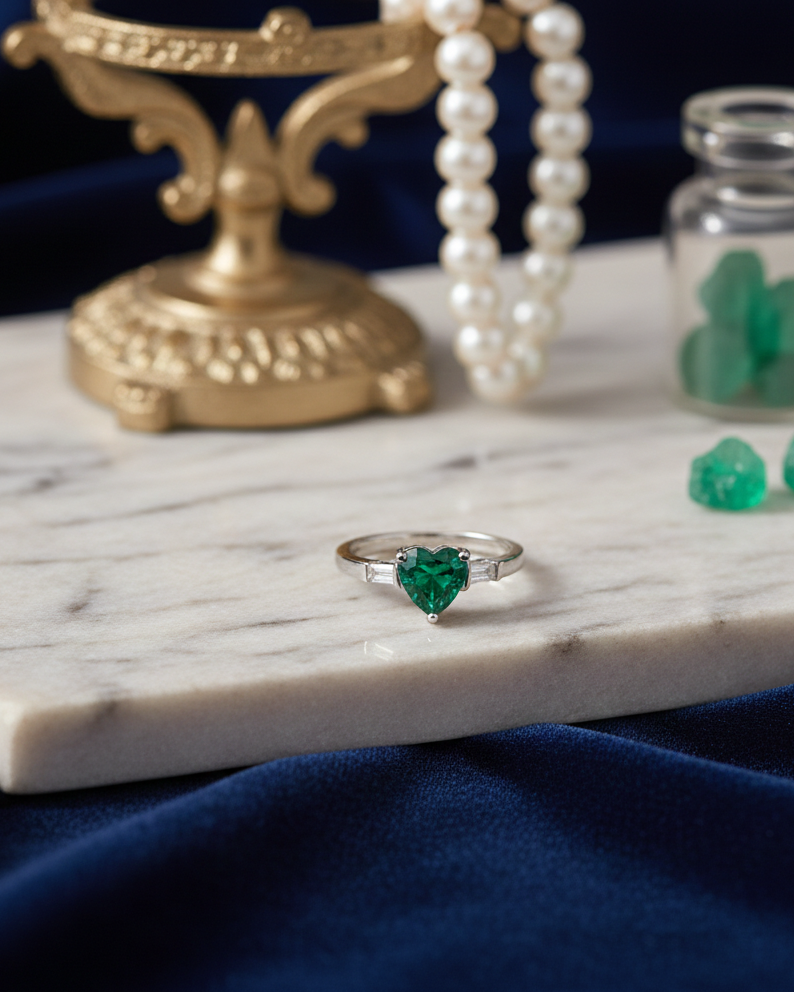 Emerald Heart Ring