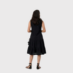Black Tiered Midi Dress