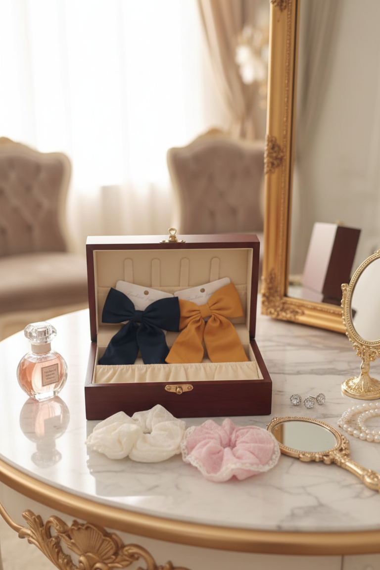 Chic Lace & Satin Bow Hair Set