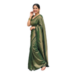 Emerald Charm Litchi Silk Saree