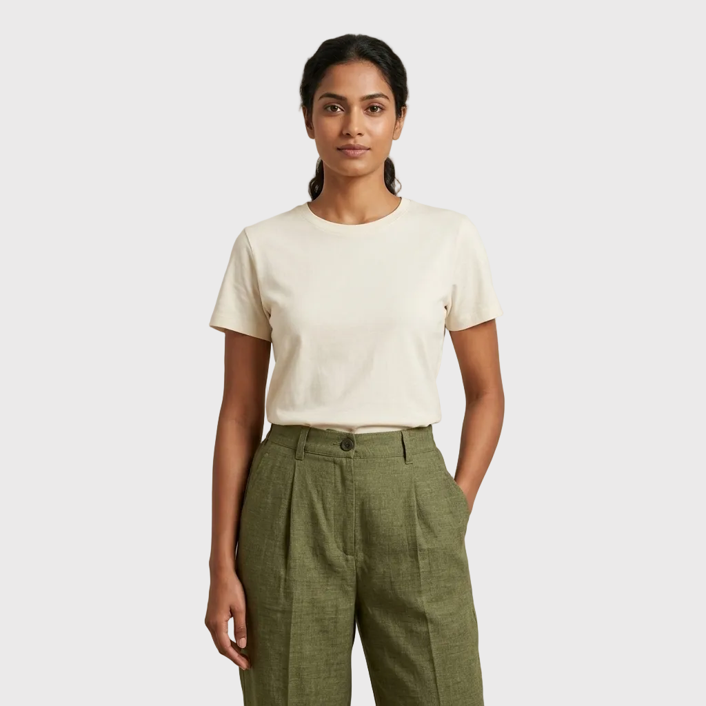 Olive green wide-leg Trousers