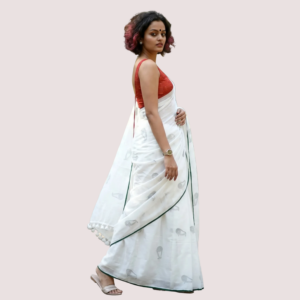 Minimalist Linen Saree