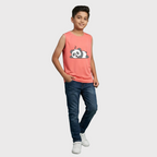 Coral Panda Sleeveless Tee