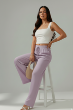 Breezy lavender wide-leg pants