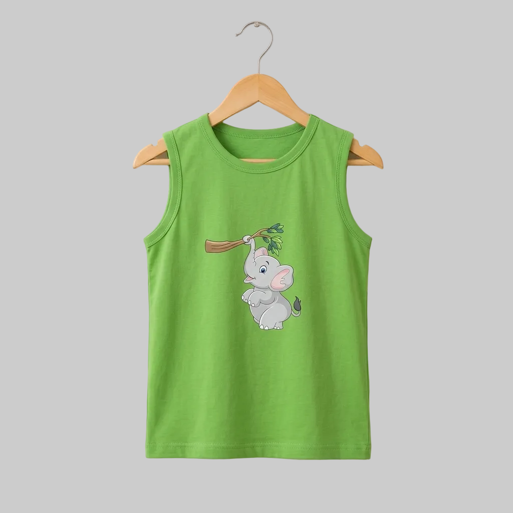 Green Elephant Sleeveless Tee