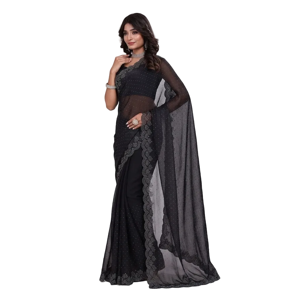 Black Embellished Saree