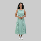 Ruffle-Trim Midi Dress