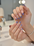 Blue Bling Press-On Nails
