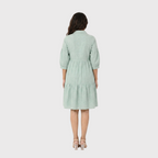 Sea Green Tiered Shirt Dress