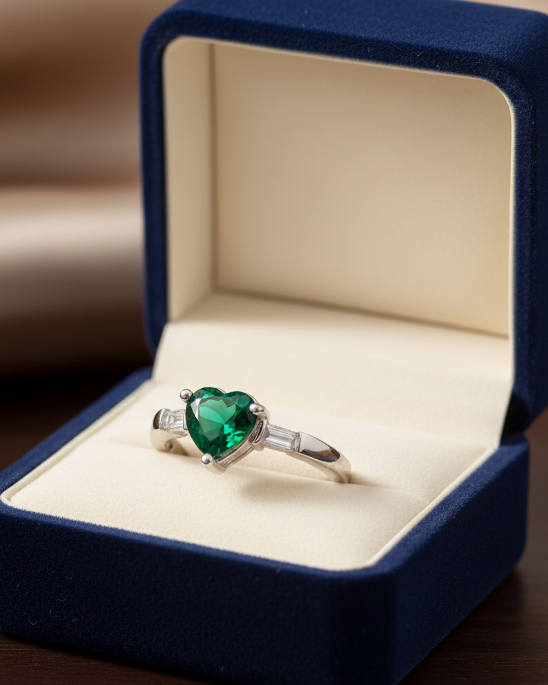 Emerald Heart Ring