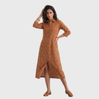 Terracotta Ikat Shirt Dress