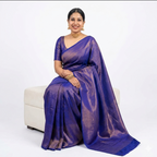 Purple Elegance Litchi Silk Saree
