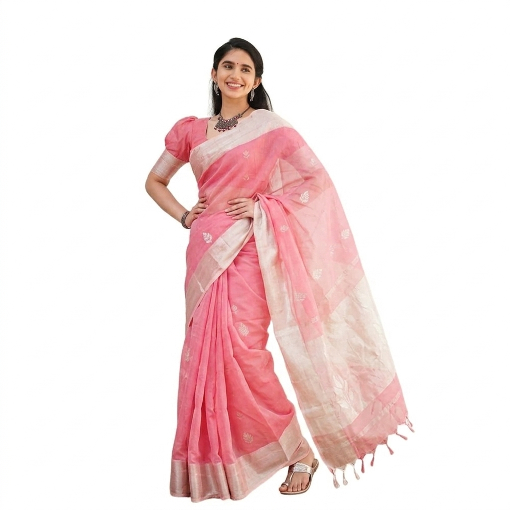 Pink Silk Saree