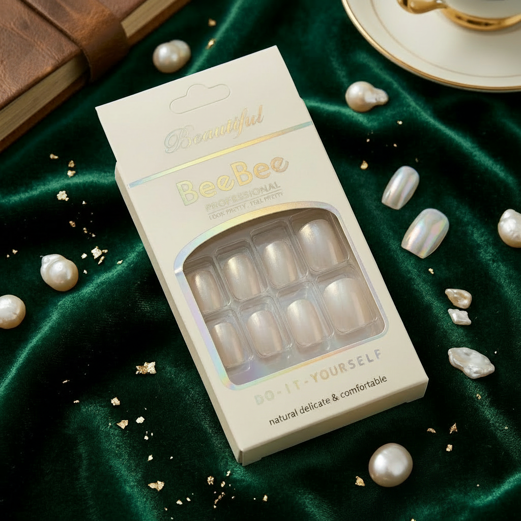 Pearl White Press-On Nails Set