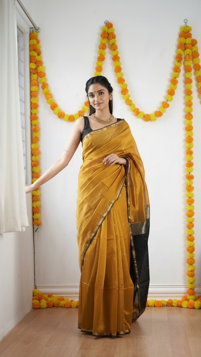 Yellow Cotton Saree