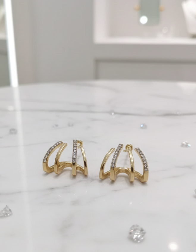 Triple Band Earrings