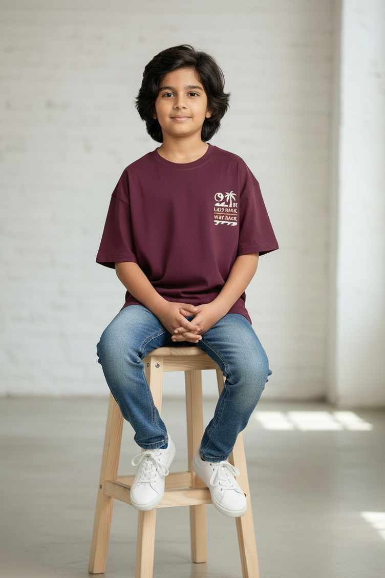 Oversize Fit Maroon T-Shirt