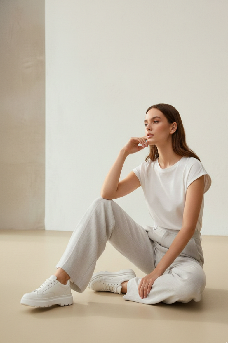 Wide-Leg Linen Trousers