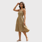 Mustard Stripe Tiered Dress