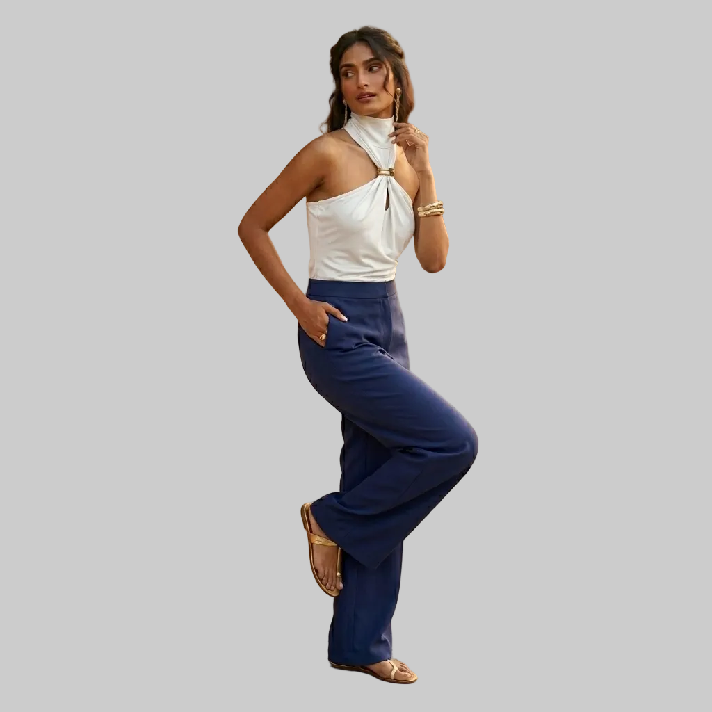 White Halter-Neck Top