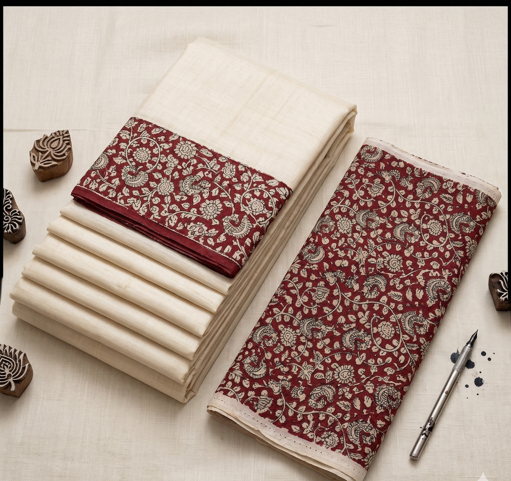 White Linen Printed Saree