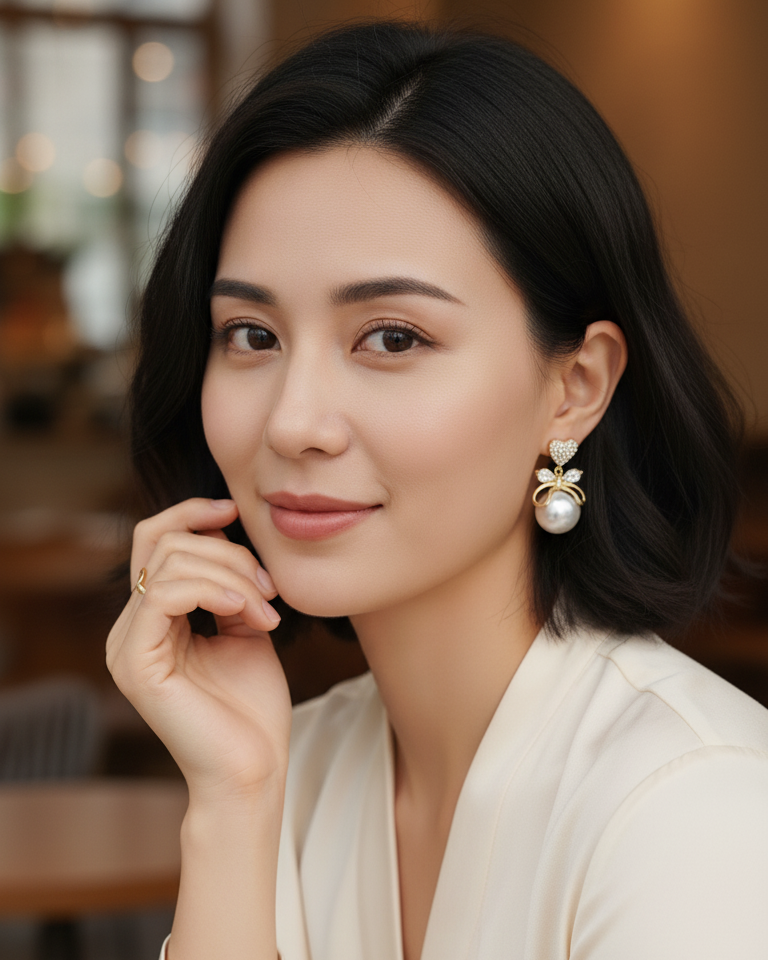 Heart & Pearl Earrings