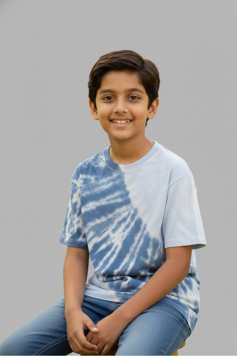 Oversize Fit Blue Tie n Dye T-Shirt