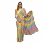 Pastel Striped Linen Saree