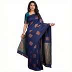 Navy Blue Silk Saree