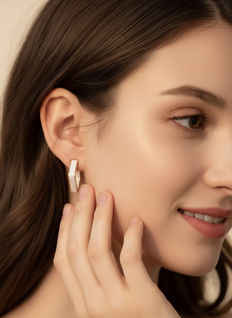 Square Enamelled Earrings