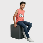 Coral Panda Sleeveless Tee
