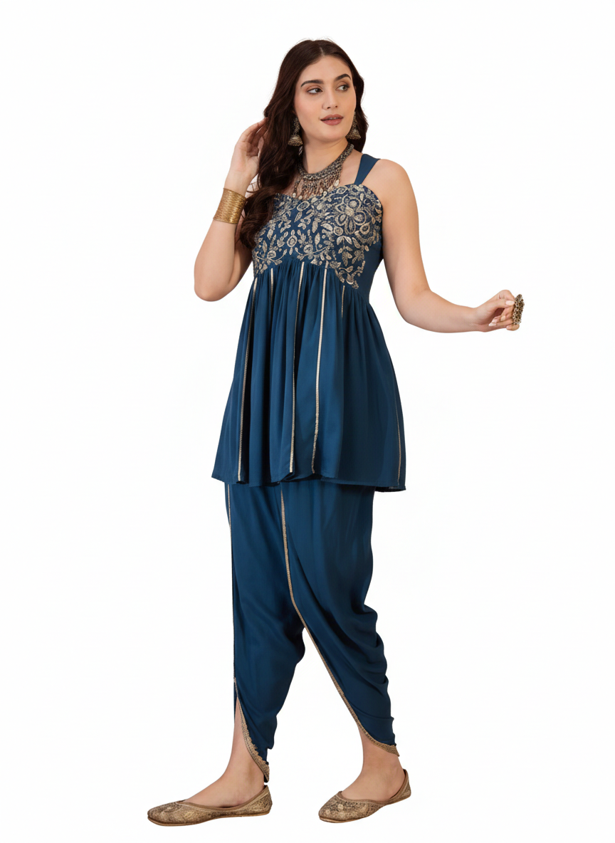 Indo-Western Dhoti & Peplum Top Set