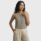 Striped Button-Down Top