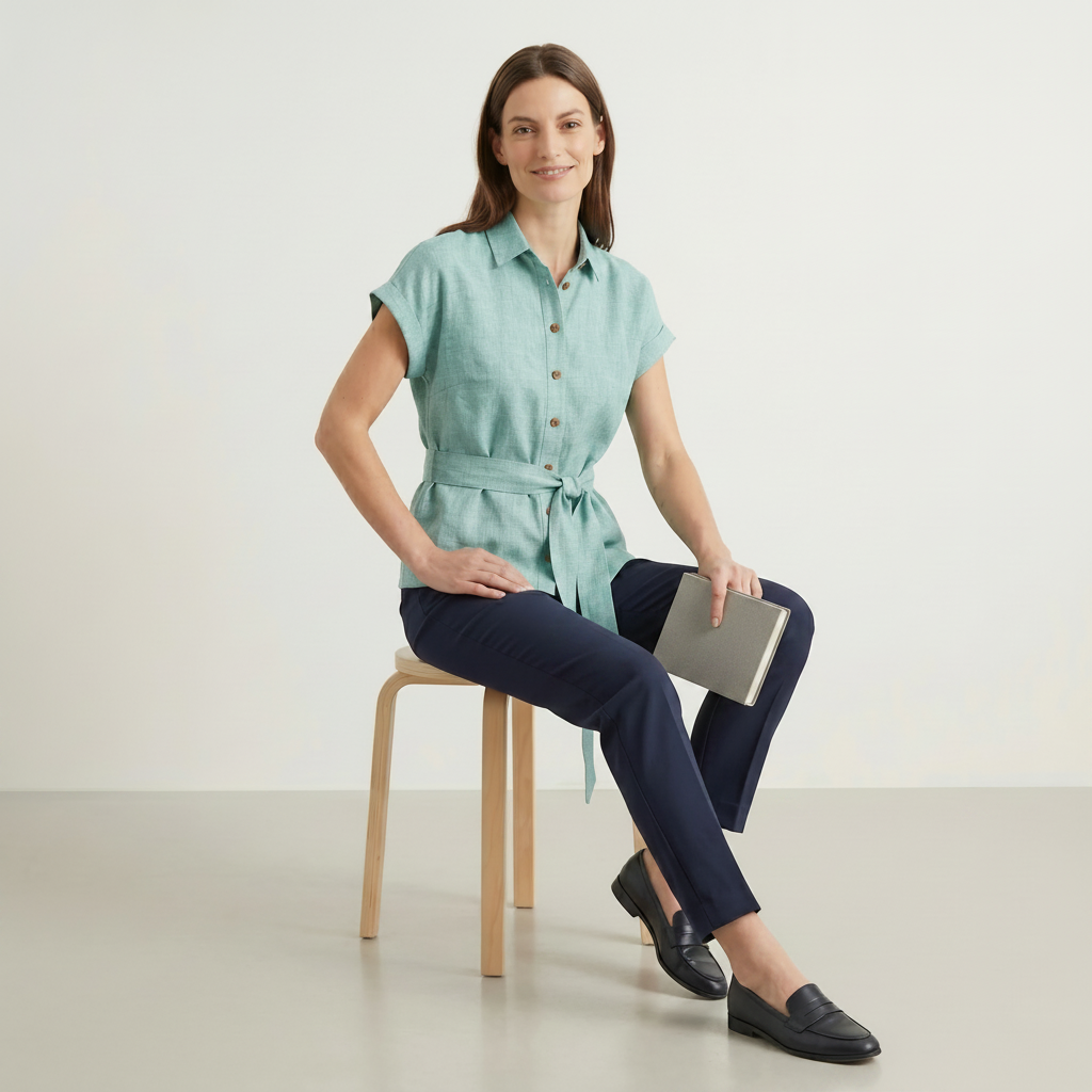 Tie-Waist Tunic Shirt