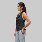Black Cowl Neck Halter Top