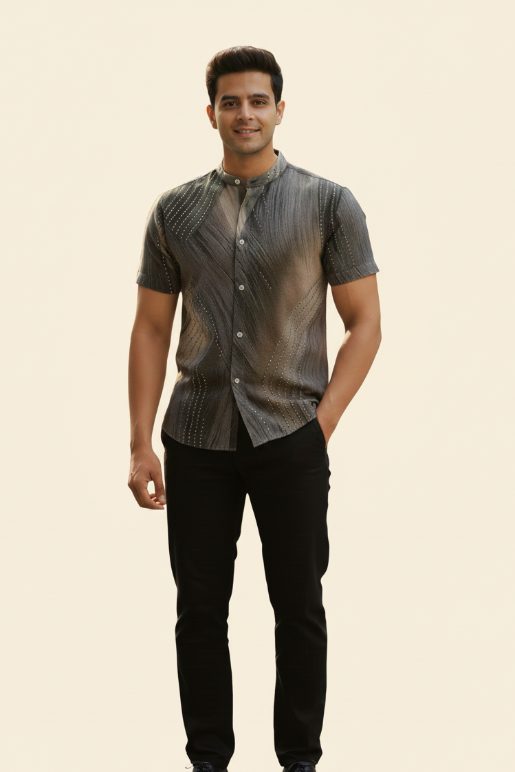 Geometric Short-Sleeve Shirt