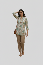 Printed Beige Short Top