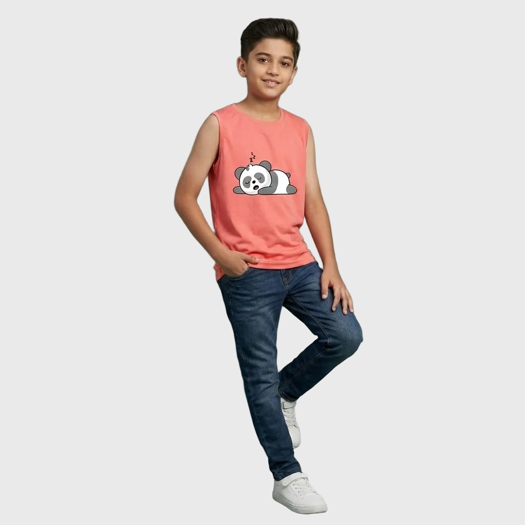 Coral Panda Sleeveless Tee