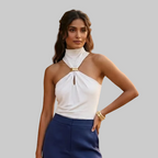 White Halter-Neck Top