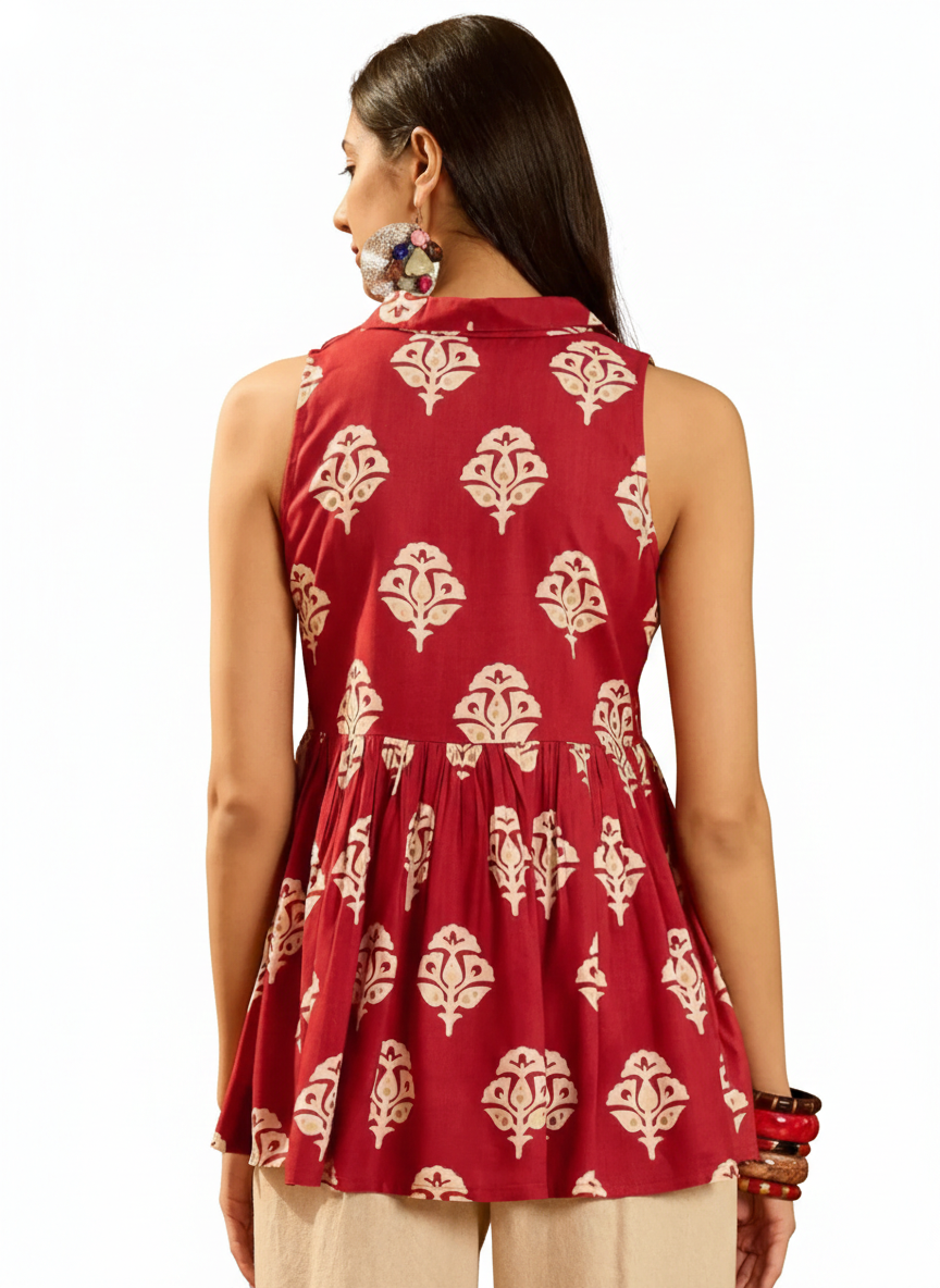 Printed Peplum Tunic
