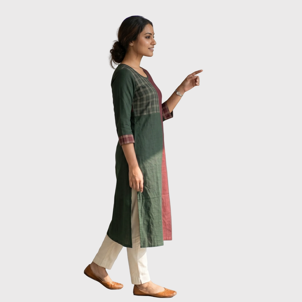 Contrast Panel Kurta