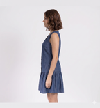 Casual Blue Denim Sleeveless Dress