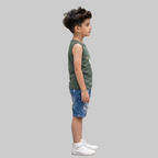 Dark Green Elephant Sleeveless Tee