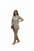 Printed Beige Short Top